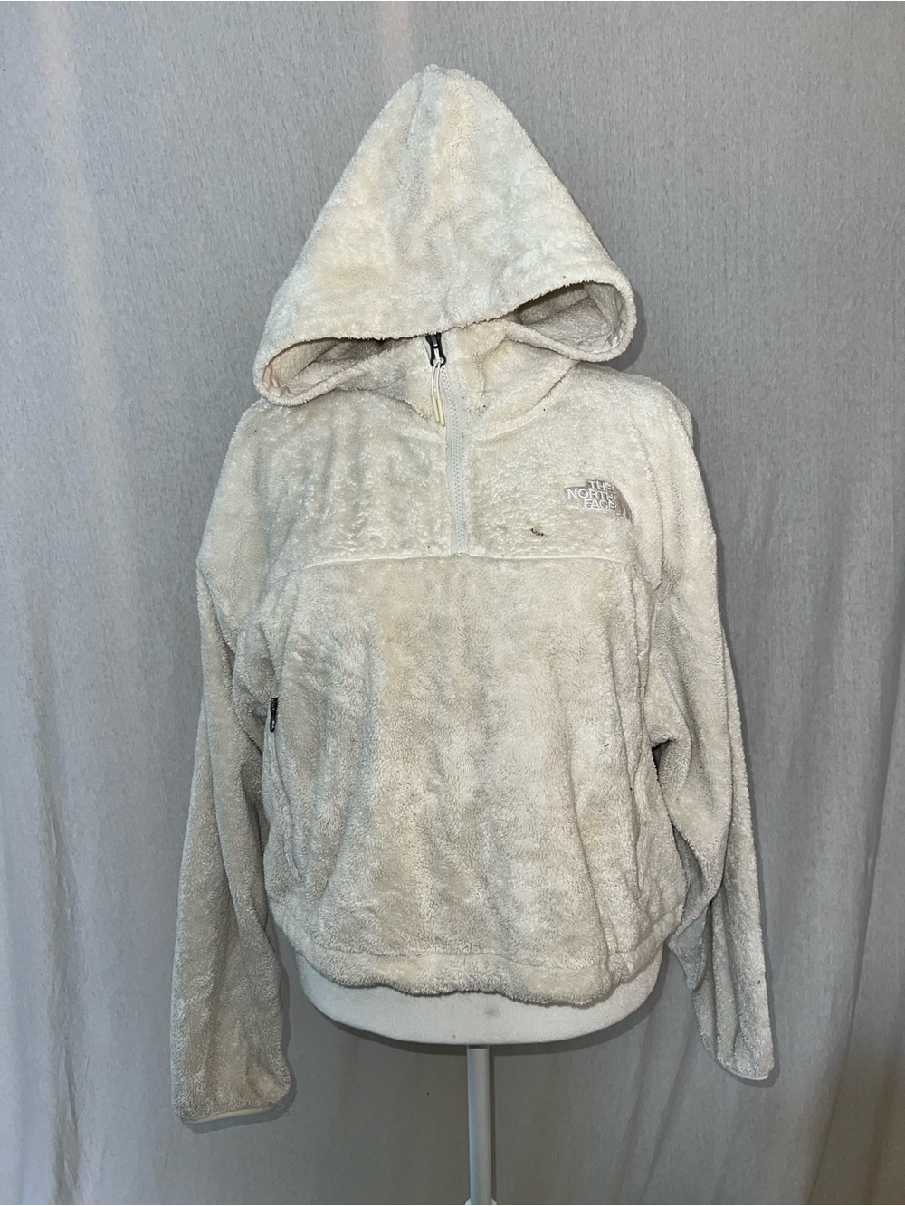 The North Face Cream Sherpa Half-Zip Hoodie Jacket